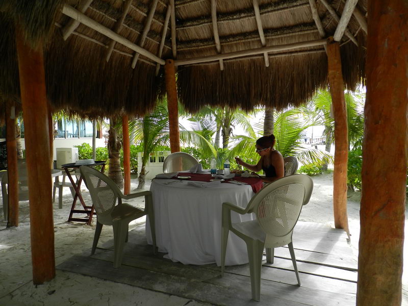 Maroma beach club lounge area for relaxing and lunch after a horseback tour, five minutes from Playa del Carmen