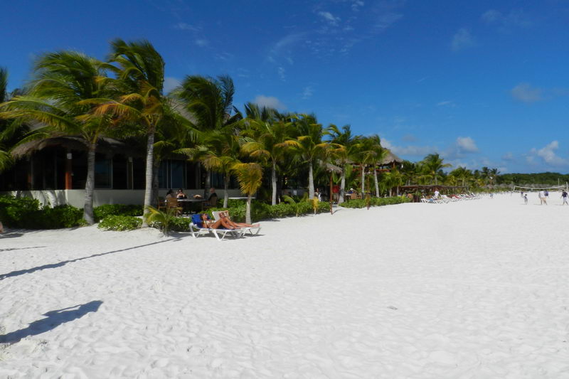 White sand and turquoise water at the Maroma beach club near Playa del Carmen, Riviera Maya