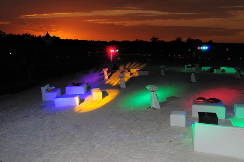 Private Maroma beach prepared for a sunset celebration, Riviera Maya